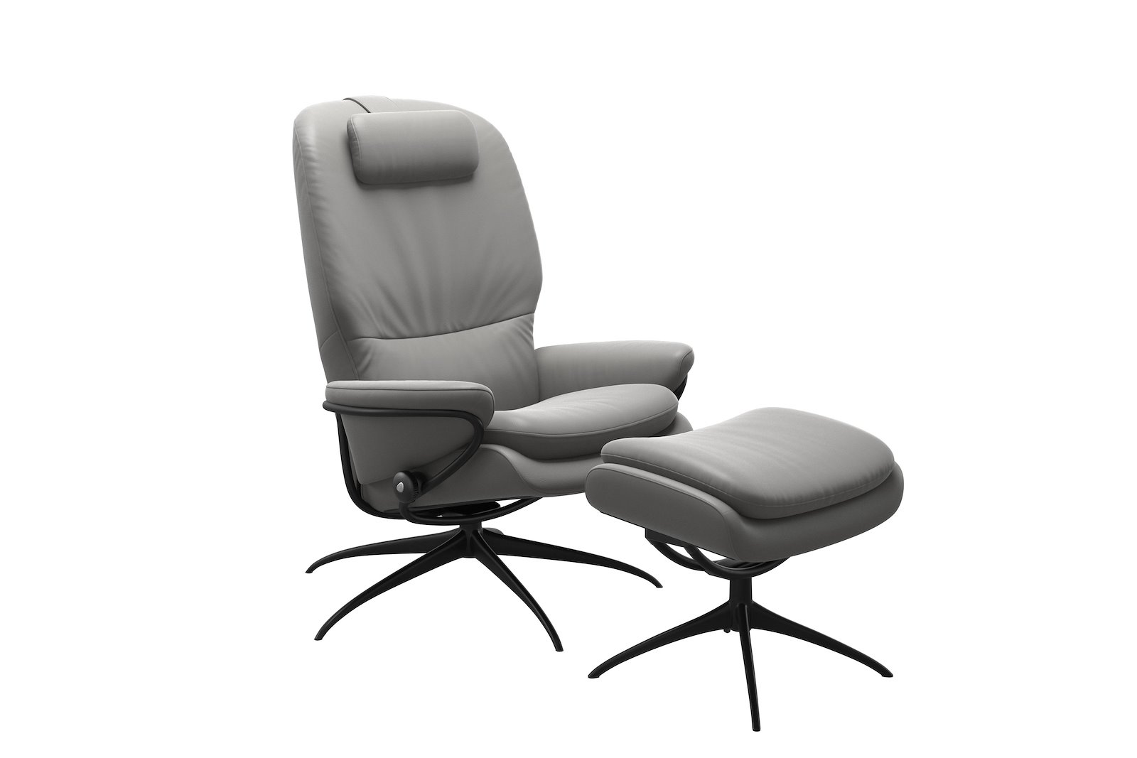 Rome lenestol m/krakk Hud Paloma Silver Grey - Star- Matt Black
