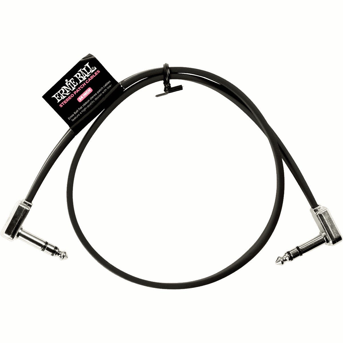 Ernie Ball 6410 patchkabel stereo haaks zwart 60 cm