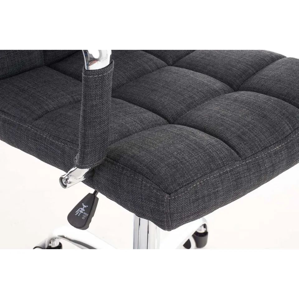 CLP Bureaustoel Deli V2 chroom Frame - Stof - grijs