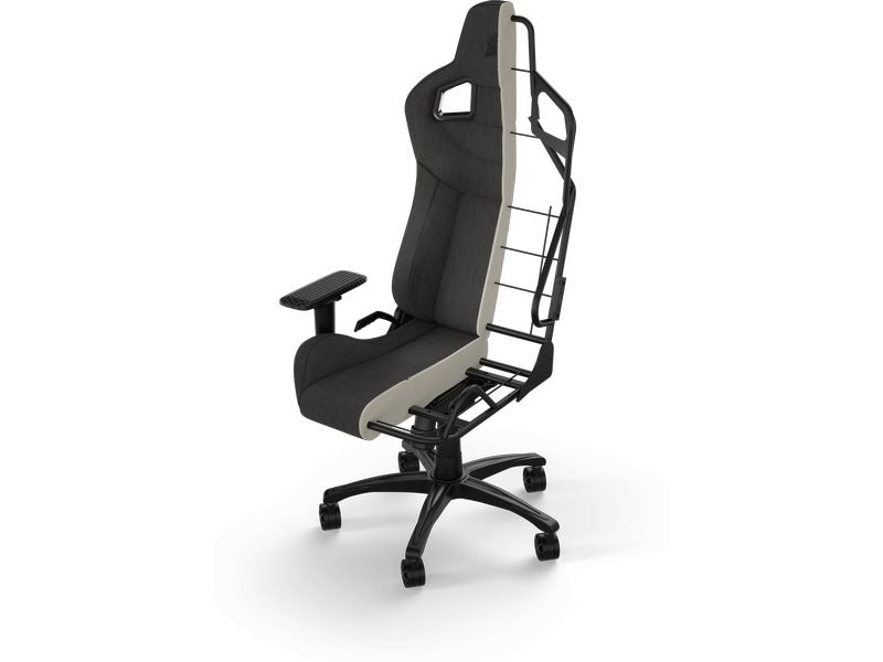 Corsair Gaming-Stuhl T3 Rush (2023) Schwarz Ergonomischer Racing-Gaming-Stuhl mit einer Belastbarkeit von bis zu 120 kg