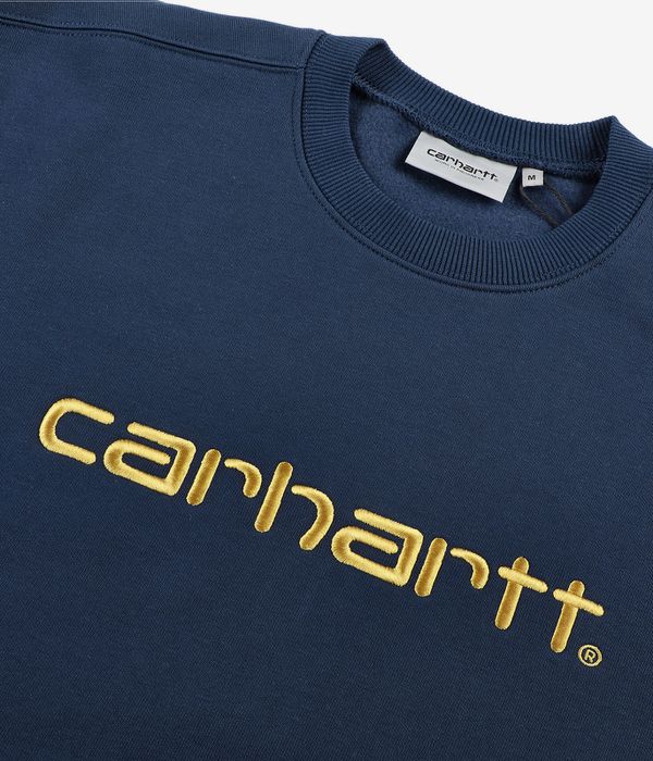 Carhartt WIP Basic Sweatshirt (ink air yellow) online kaufen | skatedeluxe