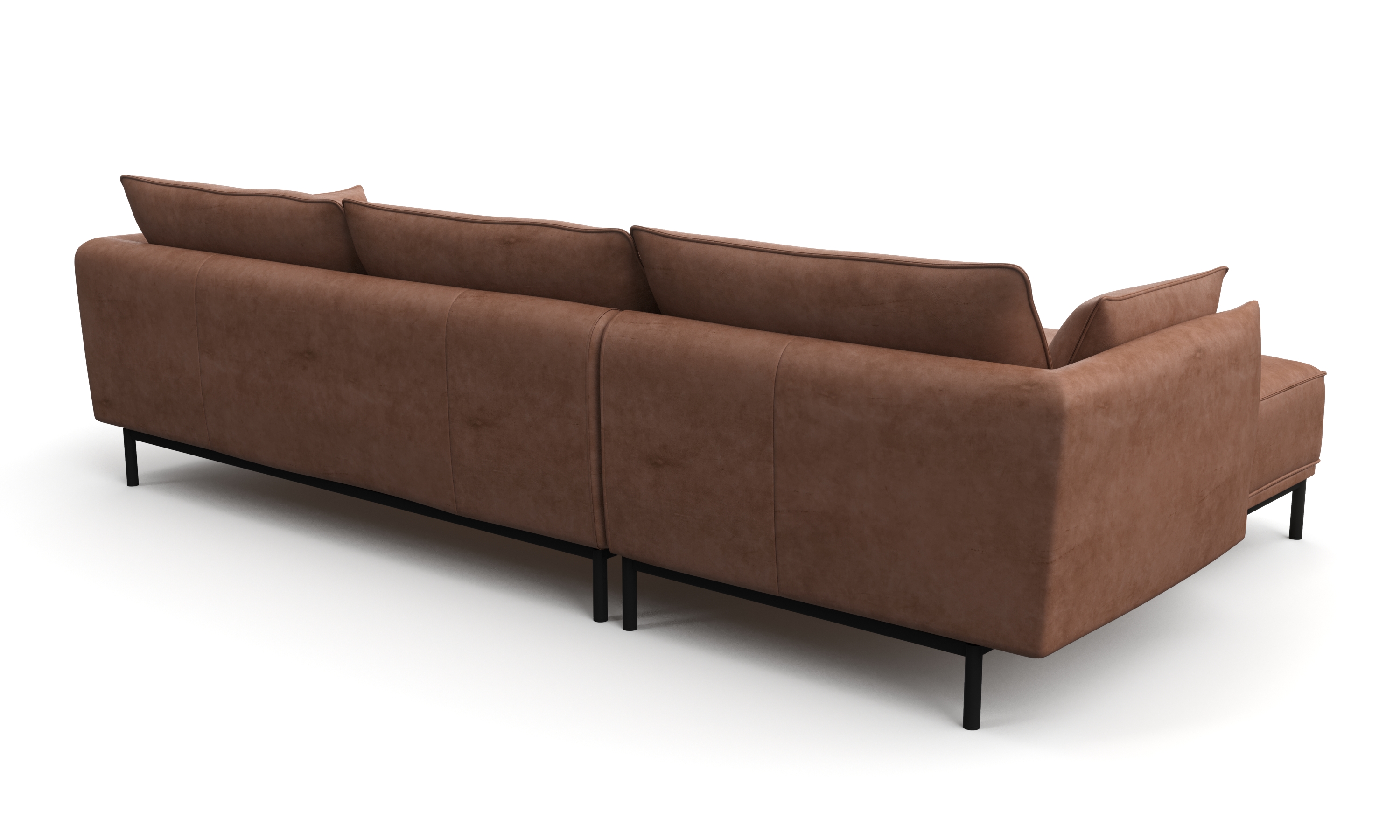 Ecksofa Leder ELVIS links braun