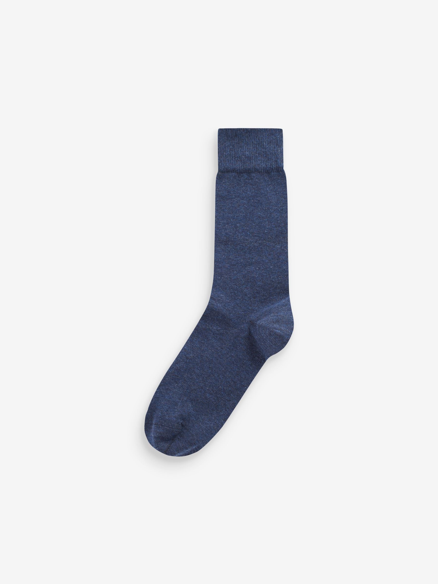 Marineblauw/grijs met motief - Verpakking van 7 - Herensokken met hoog katoengehalte