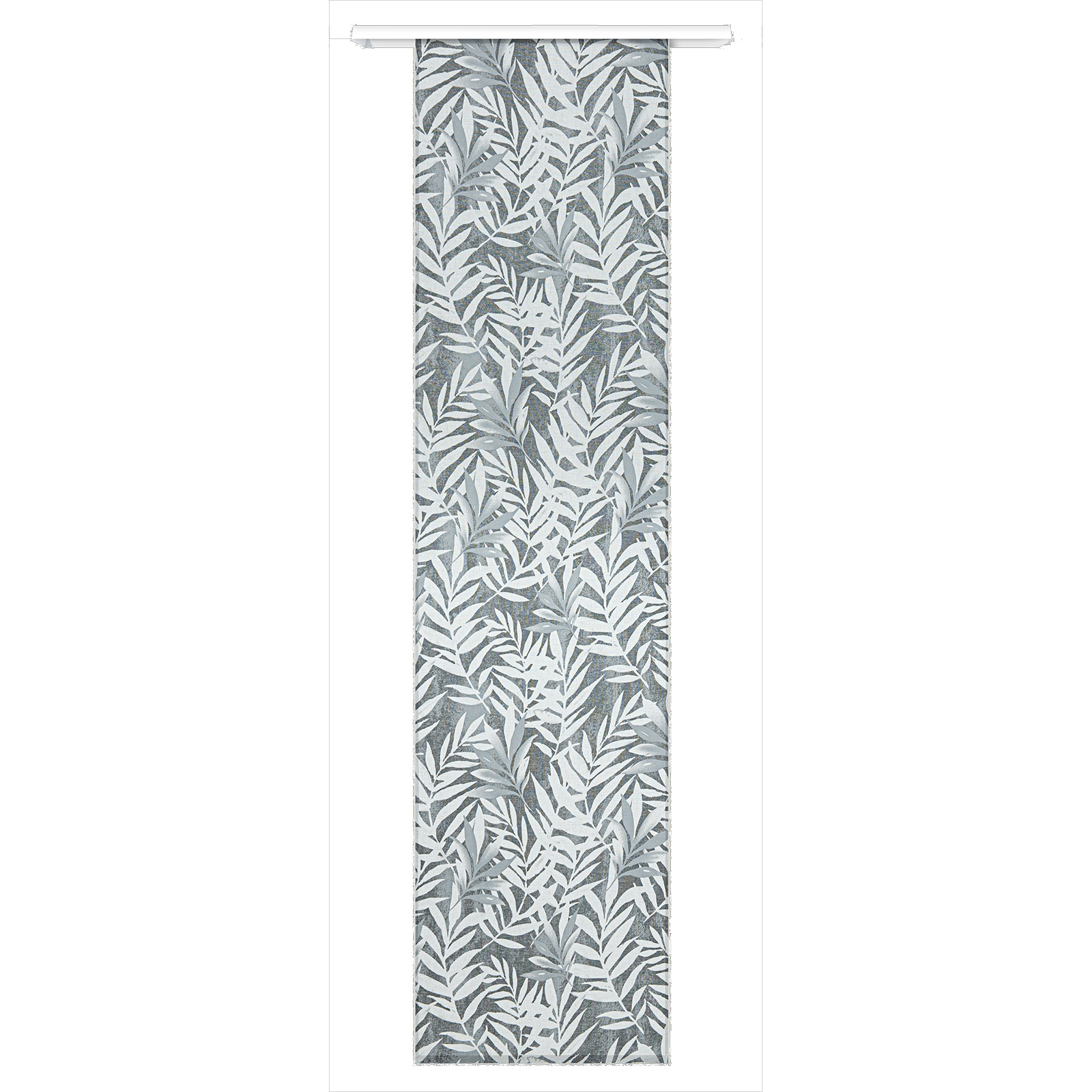 Schiebevorhang-Set - mittelgrau - Blätter - 60x245 cm