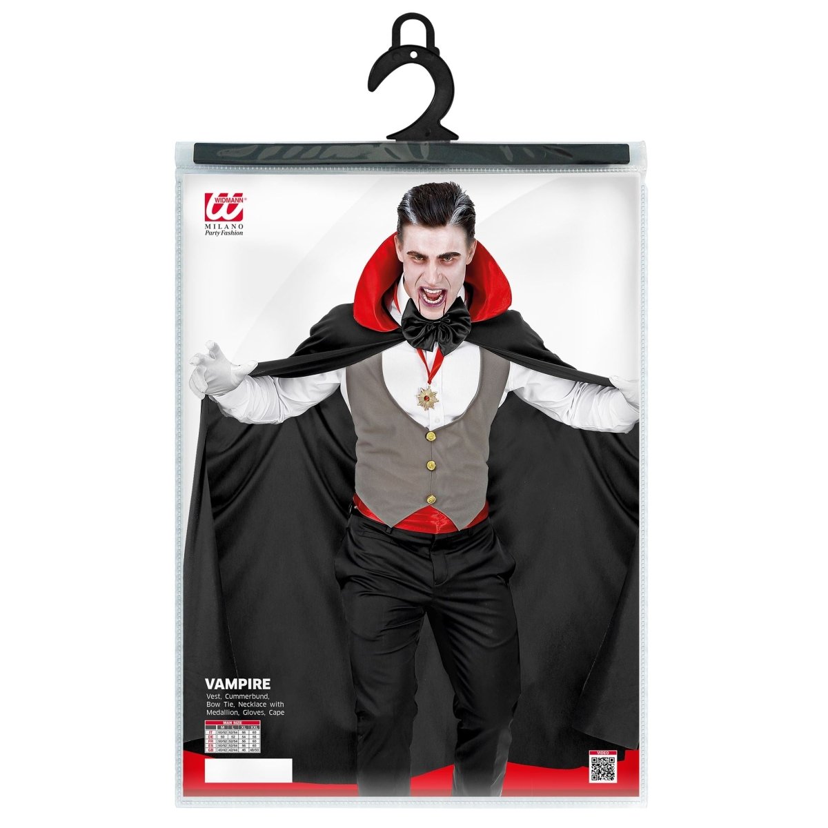 Halloween Kostuum Rood Zwart Heren Vampier