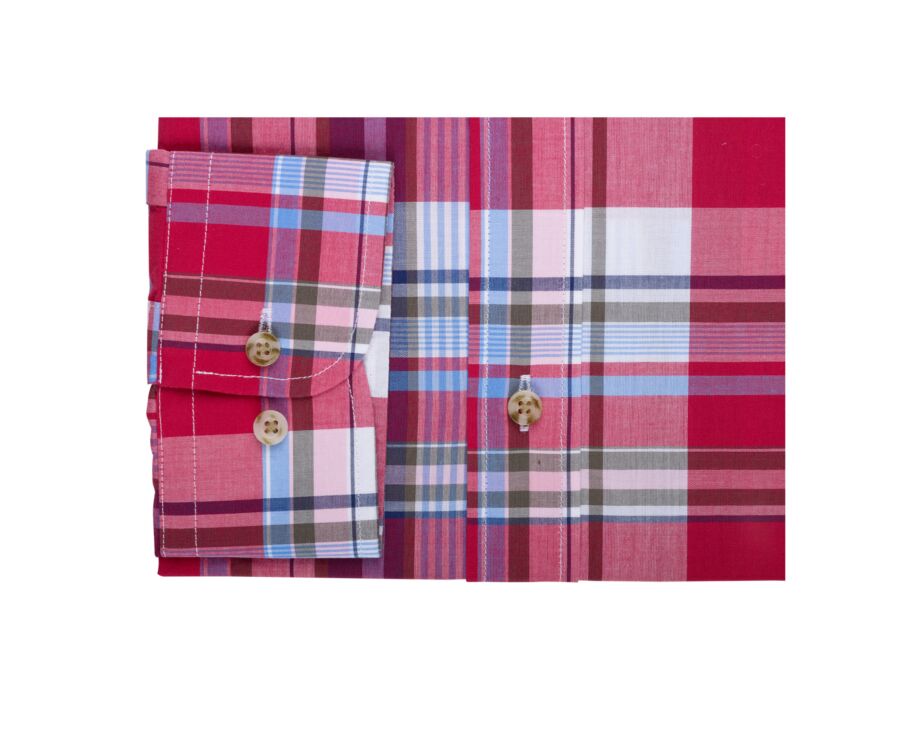 Chemise à carreaux homme bleue clair et rouge - MALVYN