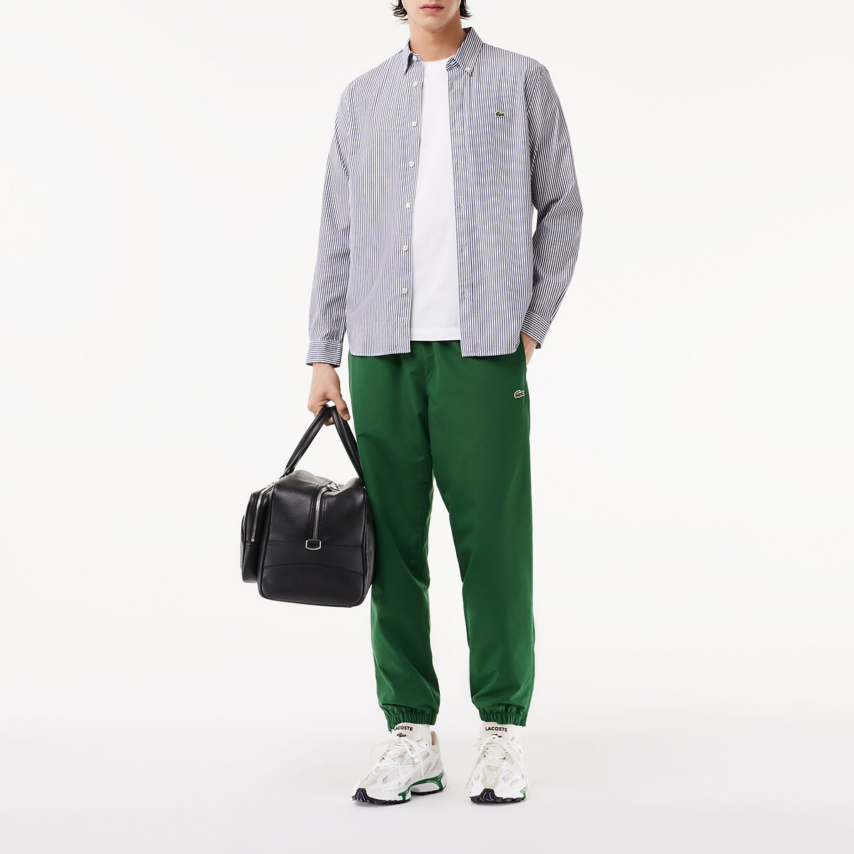 LACOSTE<br>Camisa listrada de manga comprida