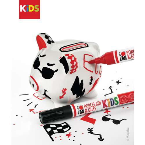 Marabu KiDS Porcelain & Glas Sparschwein-Malset