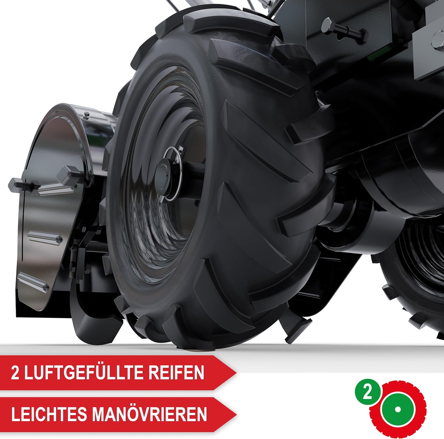 Gartenfräse Benzin – mit 48 cm Arbeitsbreite – 4-Takt Motor – 4,1 kW / 7,0 PS – 12 Messer – 175-350 mm Arbeitstiefe – Gartenfräse – Gartenhacke – Kultivator – umgraben & auflockern vom Boden