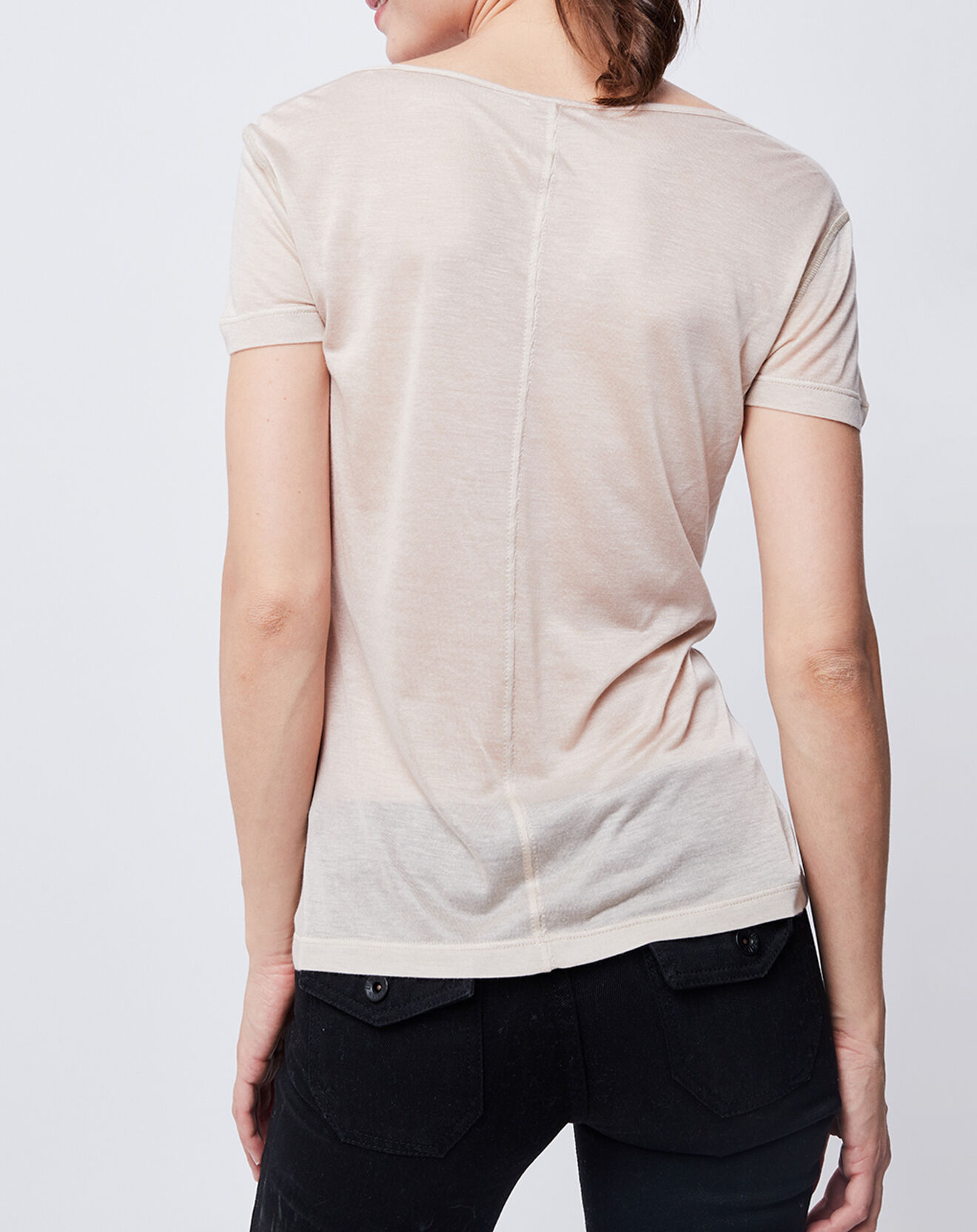 John Galliano T-Shirt fin avec imprimé beige/violet/rose