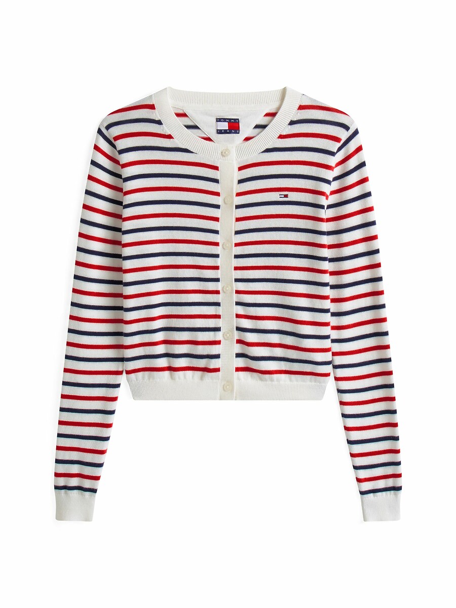 TOMMY JEANS<br>Cardigã com gola redonda e fechamento por botões