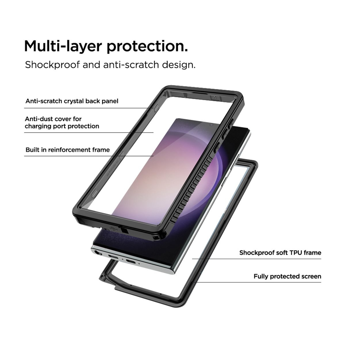 Samsung Galaxy S24 Ultra Avalanche Case Wasserfeste Outdoor Schutz Hülle IP68 (EGCA00561) - Schwarz