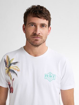 Petrol T-Shirt Islandcrest Print Wit M-1050-TSR673-0000 kopen