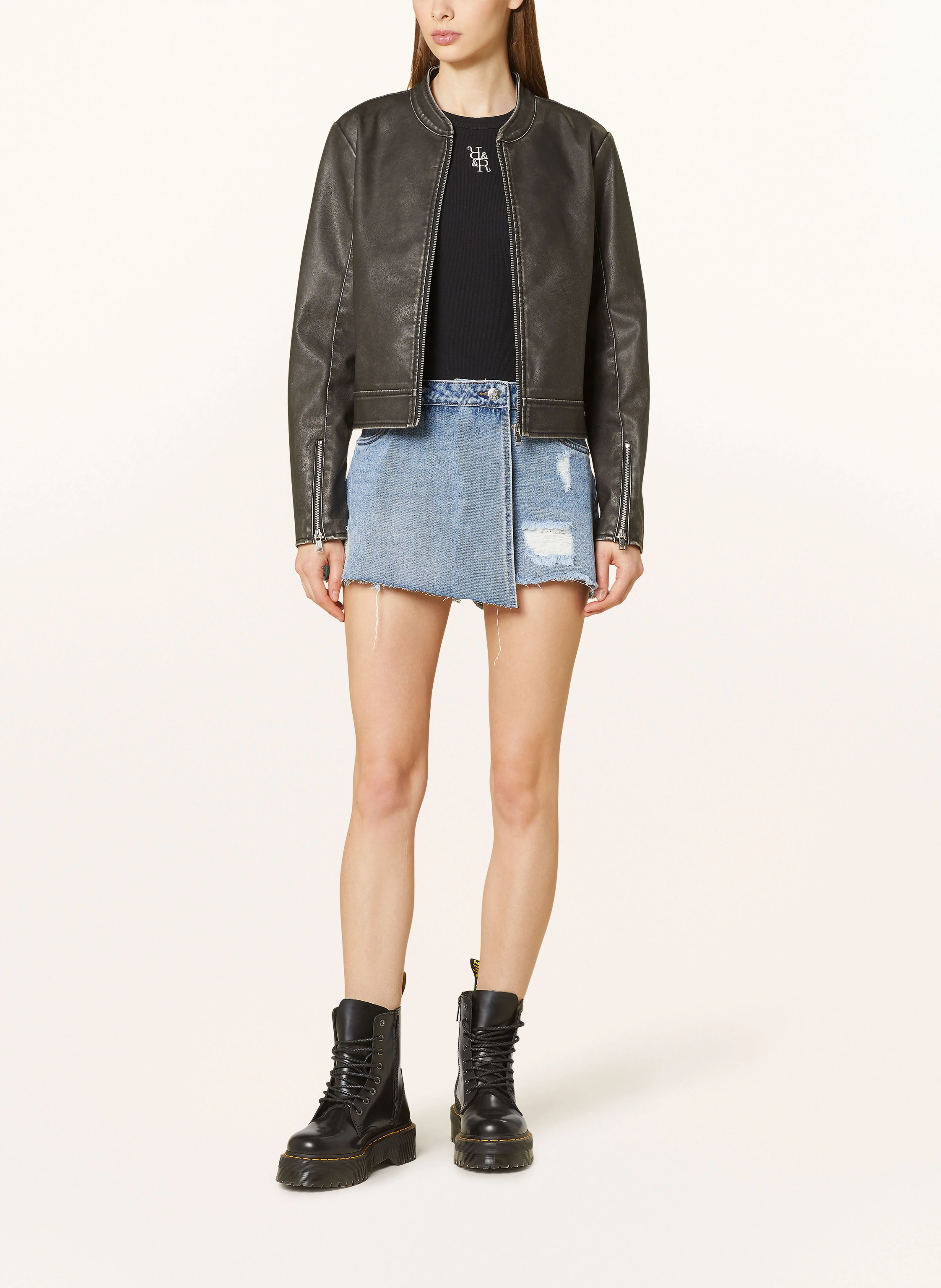 ONLY Jeans-Skort in Wickeloptik