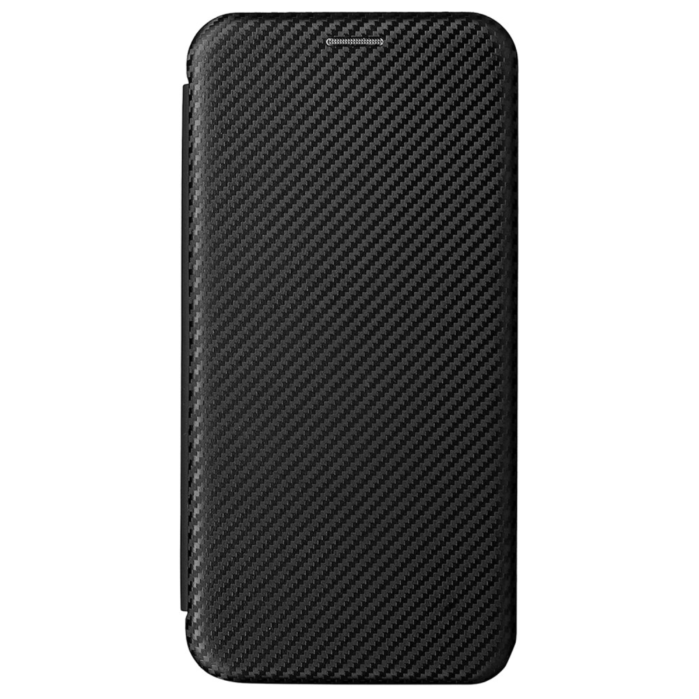 Samsung Galaxy S22 5G Leder Tasche Flip Cover Carbon Look - Schwarz