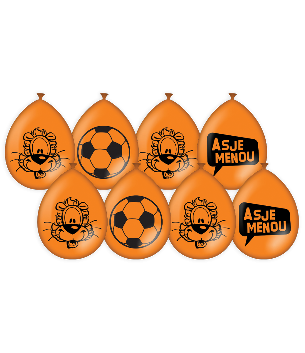Loeki De Leeuw Ballonnen Oranje 30cm 8st