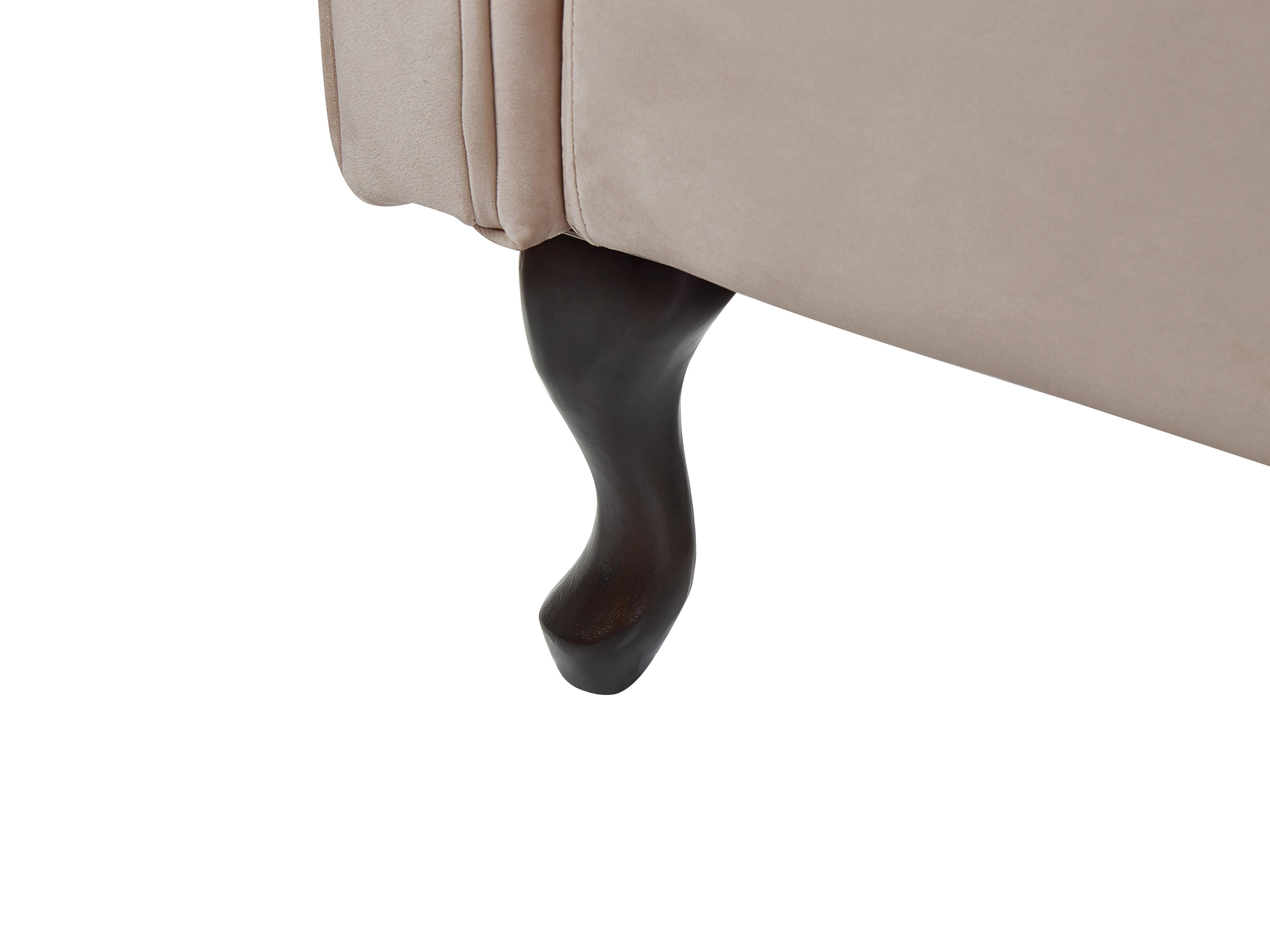 Rechtszijdige chaise longue LATTES Fluweel Beige