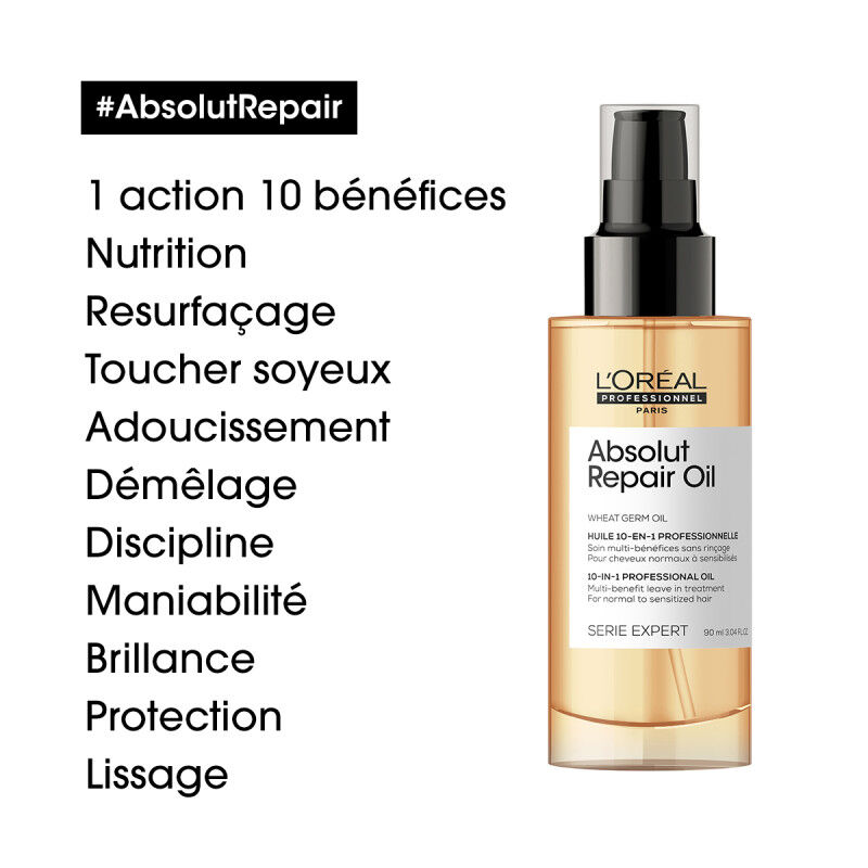 Huile 10 en 1 pour cheveux normaux à sensibilisés Absolut Repair 90ml