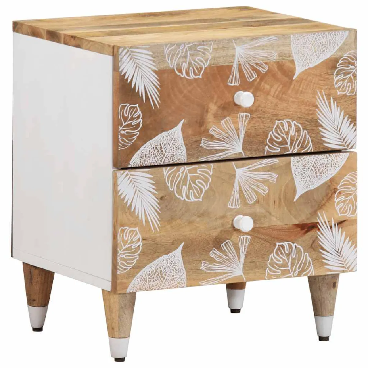 VidaXL Table de Chevet 40x33,5x46 cm - Bois de Manguier
