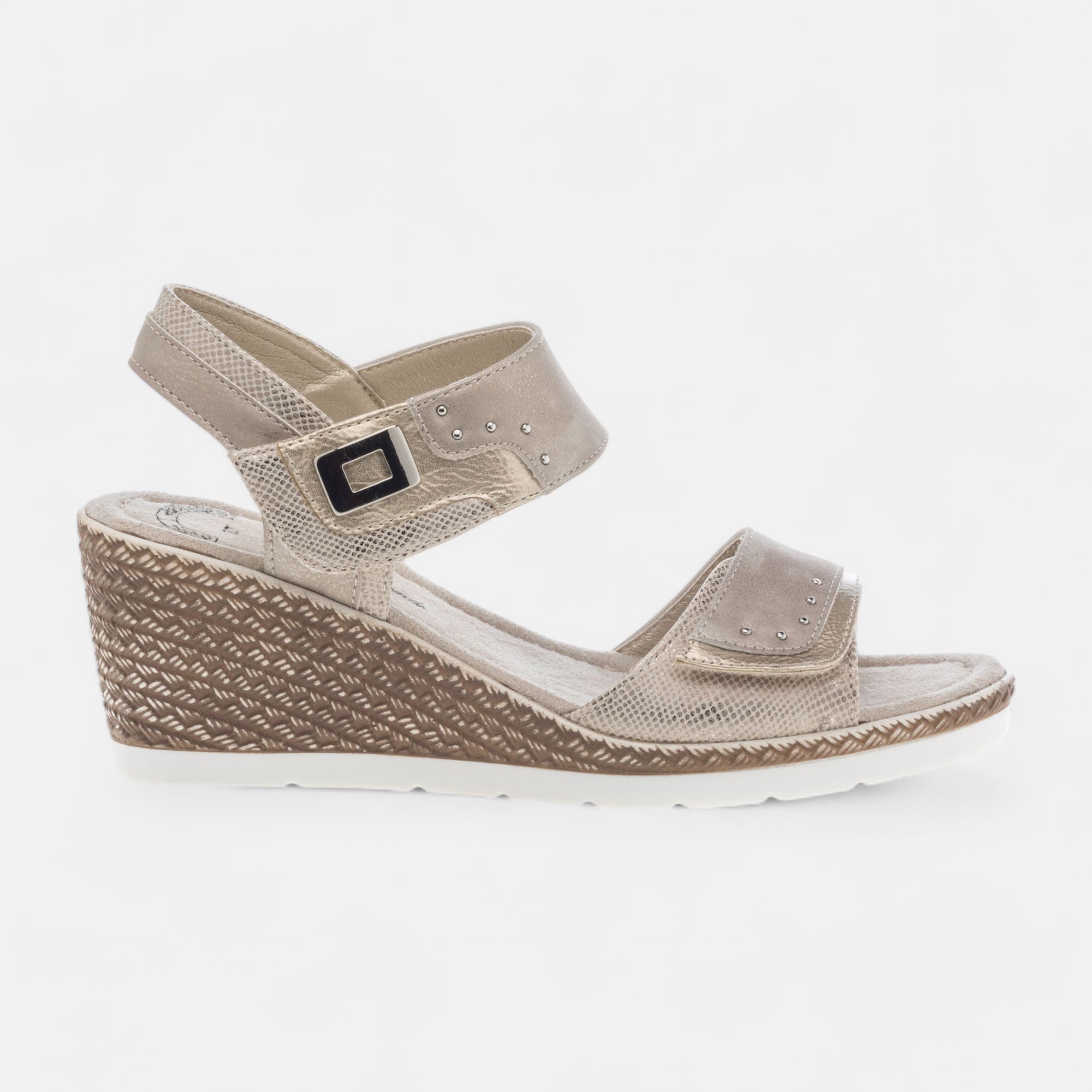 Sandales à talon compensé Femme or