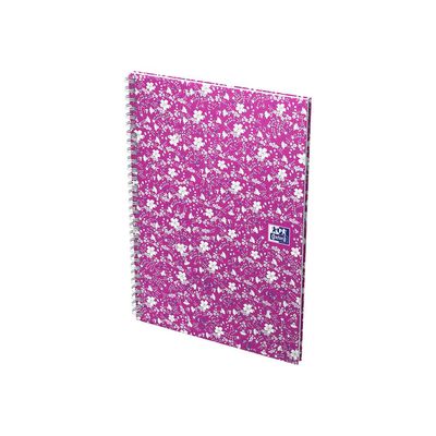 Oxford Floral - Carnet de notes à spirale - A5 - 120 pages - ligné