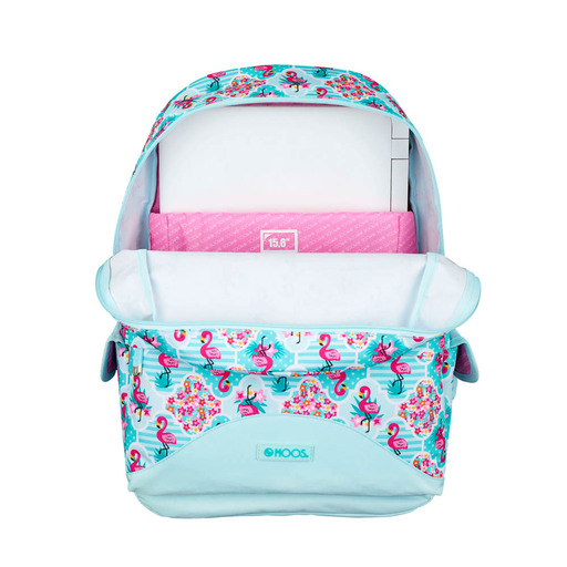 Mochila para laptop Moos Flamingo Turquesa