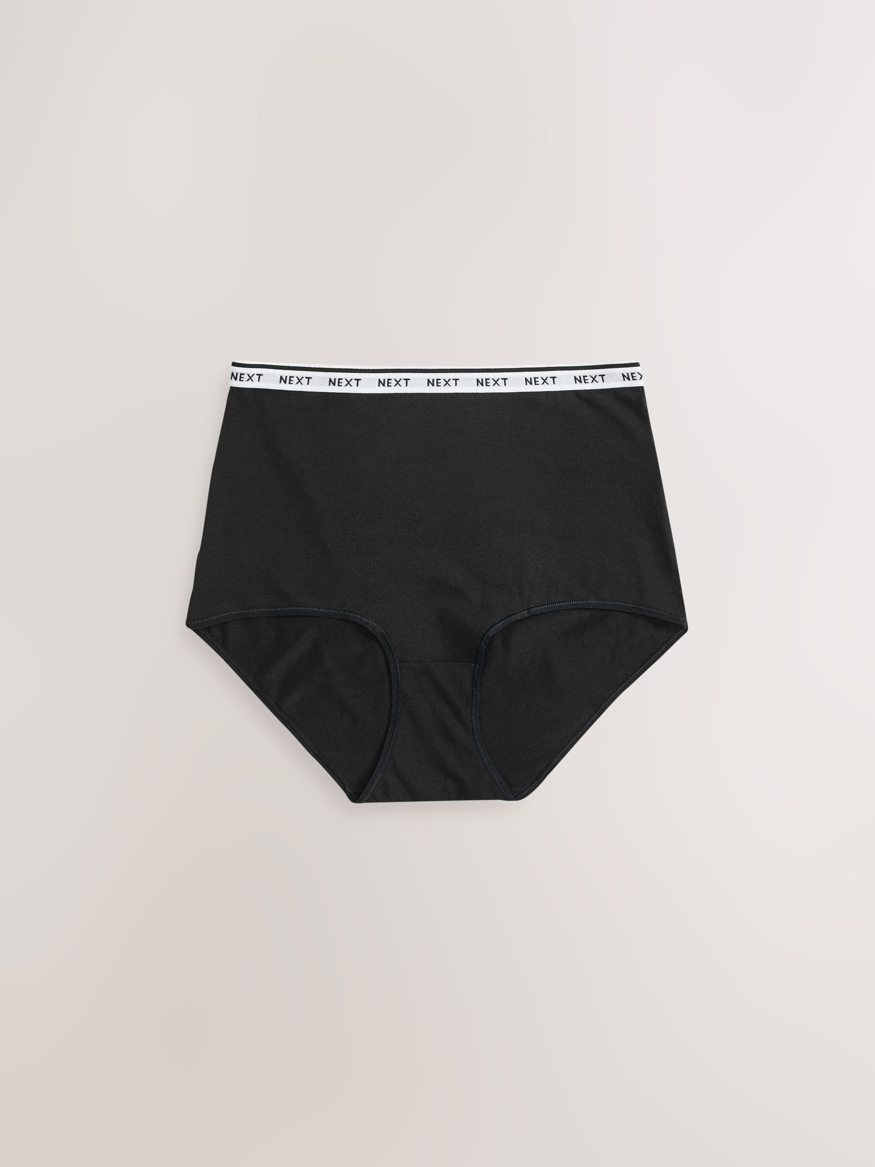 Wit/zwart/grijs - 4 Katoenen slipjes met logotailleband