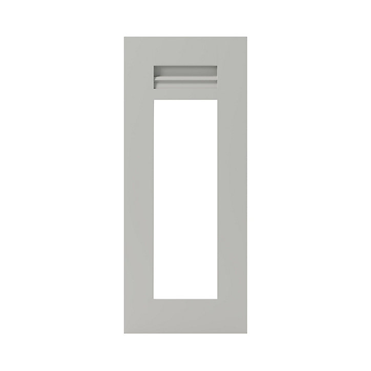 Porte de meuble de cuisine vitrée Garcinia gris ciment mat l. 30 cm x H. 72 cm GoodHome