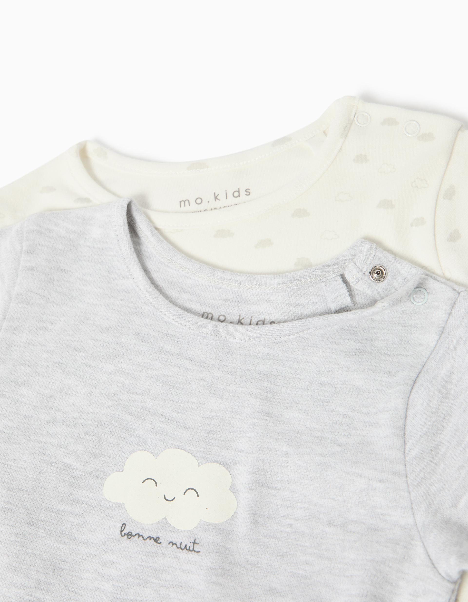 Pack 2 Babygrows, Menino, Cinzento Claro
