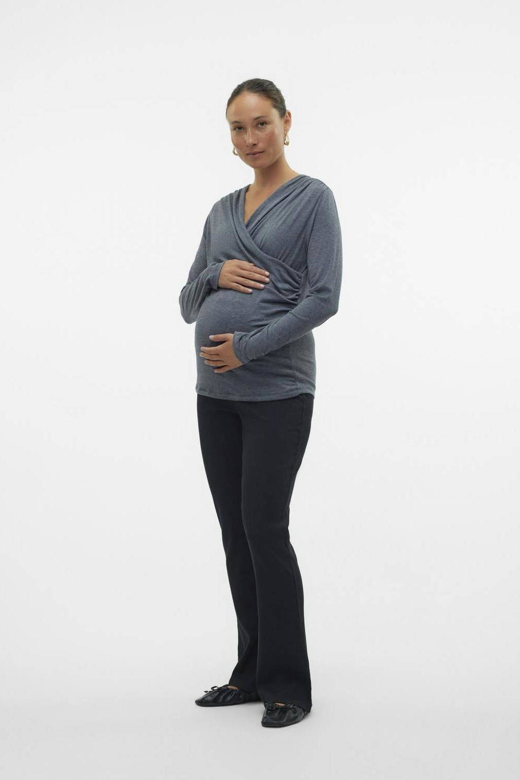 VERO MODA MATERNITY flared zwangerschapslegging VMMLAVENDER zwart