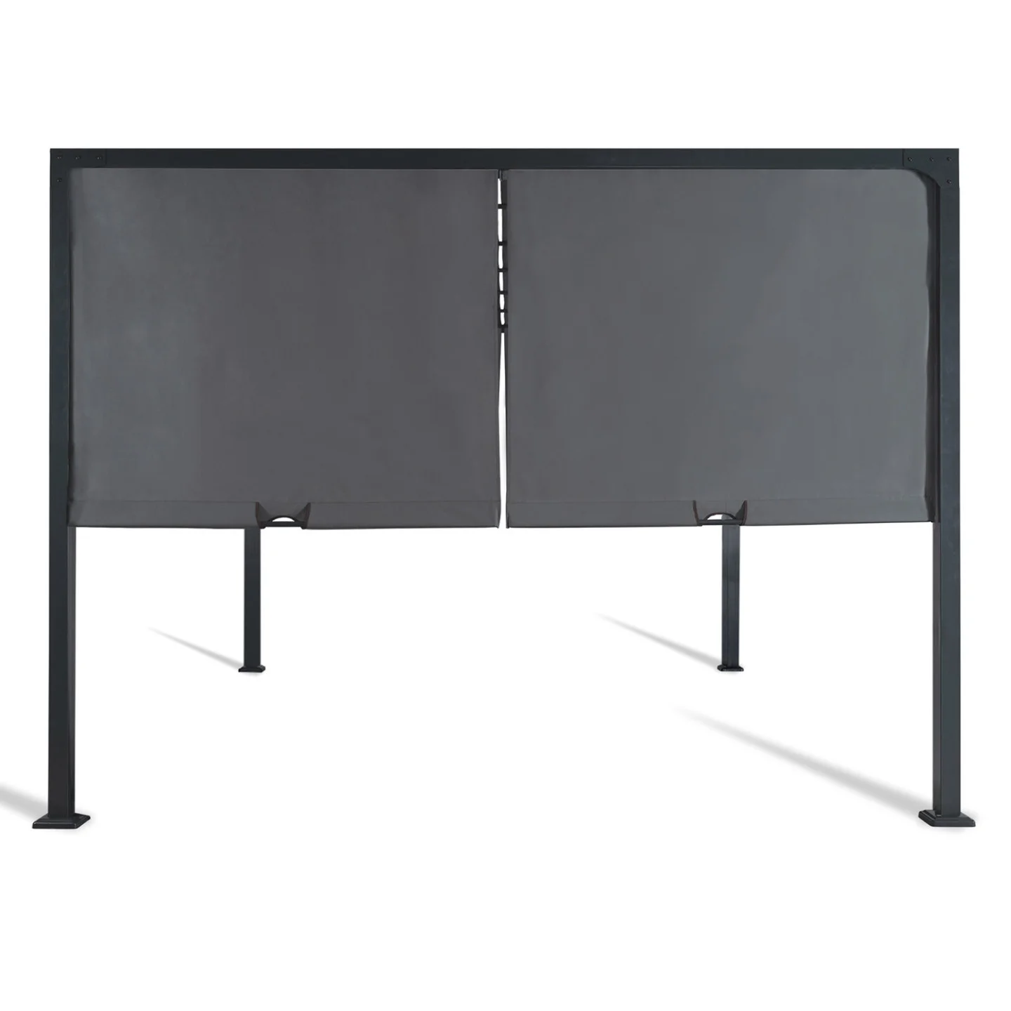 Pergola coulissante 2 pans 3x4 M belvédère de jardin toile gris anthracite