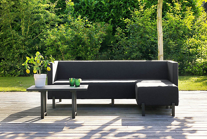 Canapé de jardin Hartman Dion Set noir 204x78x71cm.
