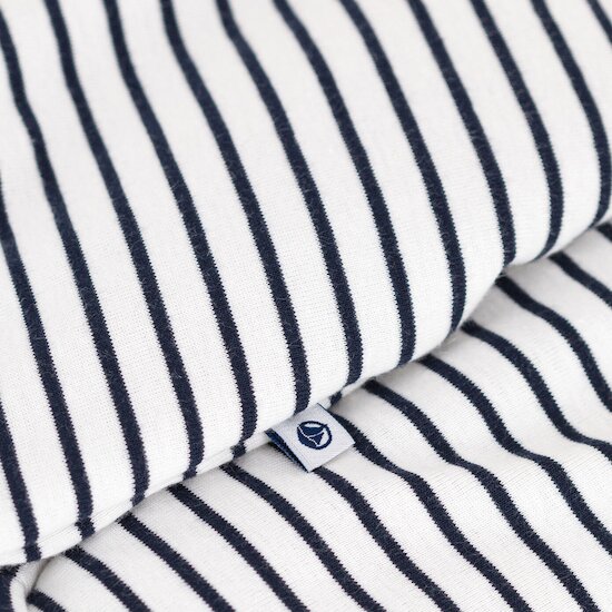 Combinaison longue ouatinée à capuche   Blanc/Bleu        de               Petit Bateau