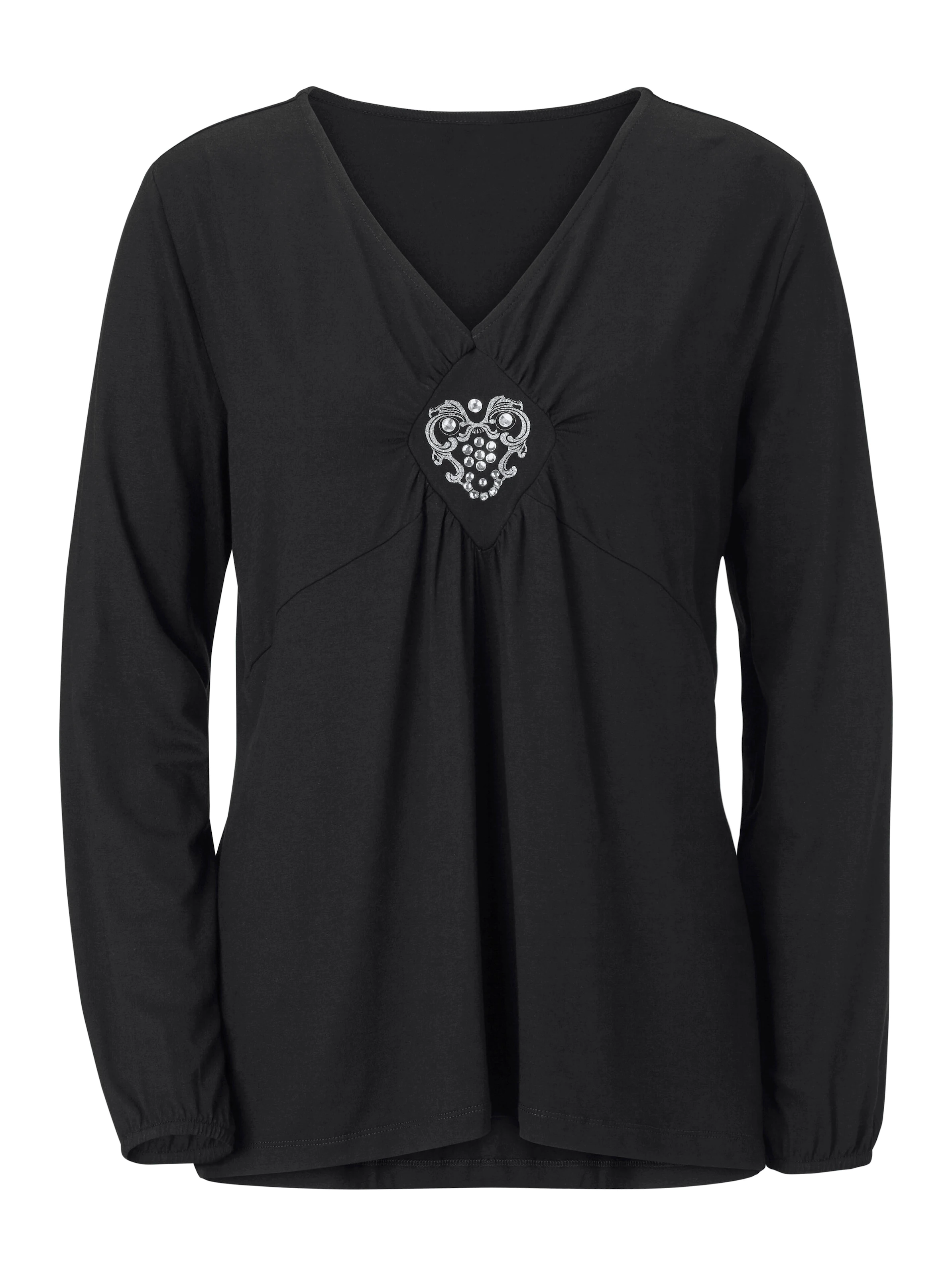 Longshirt in schwarz