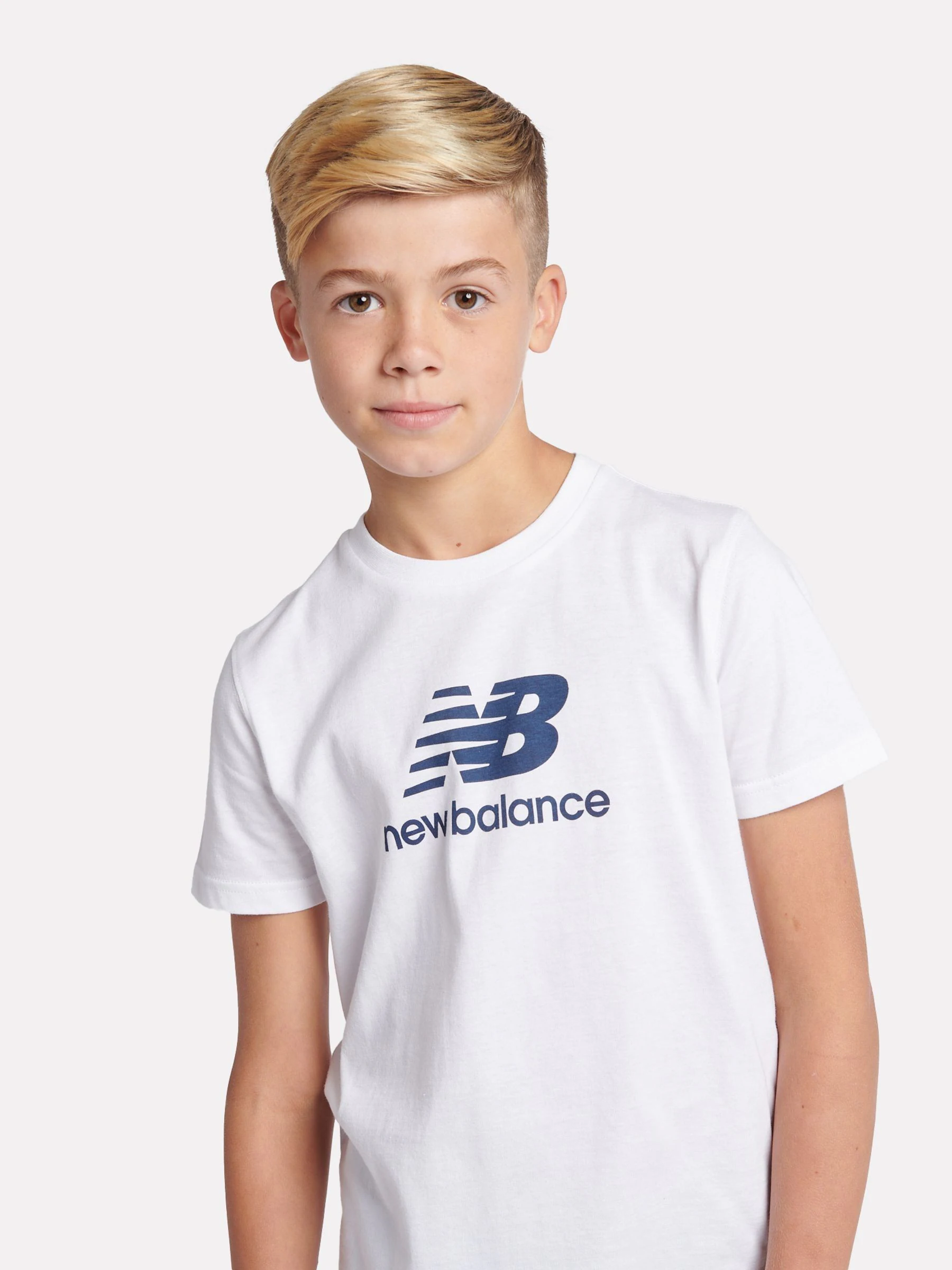 Wit - New Balance Stacked Logo T-Shirt and Shorts Set