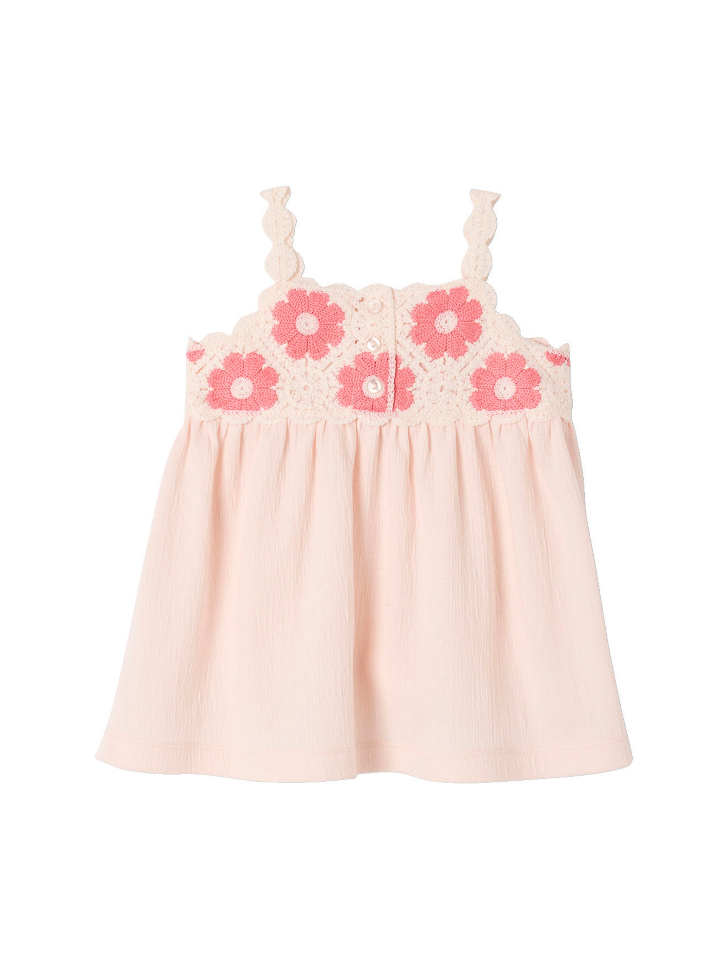 Vertbaudet Gehäkeltes Baby Kleid wollweiß
