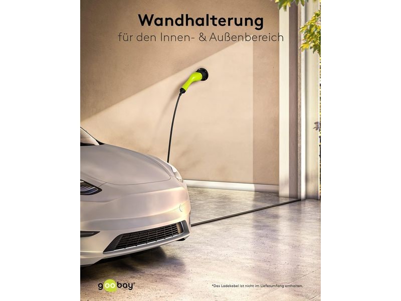 Goobay Wandhalterung für Ladekabel Typ-2 Kabel-Wandhalterung für Typ-2 Elektrofahrzeug-Ladekabel