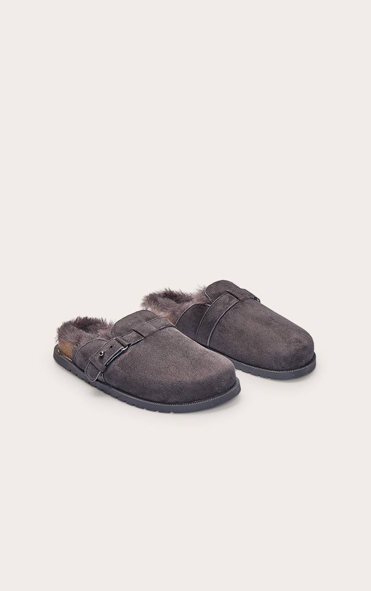 Charbon Mules À Boucle En Synthétique Doublées De Synthétique