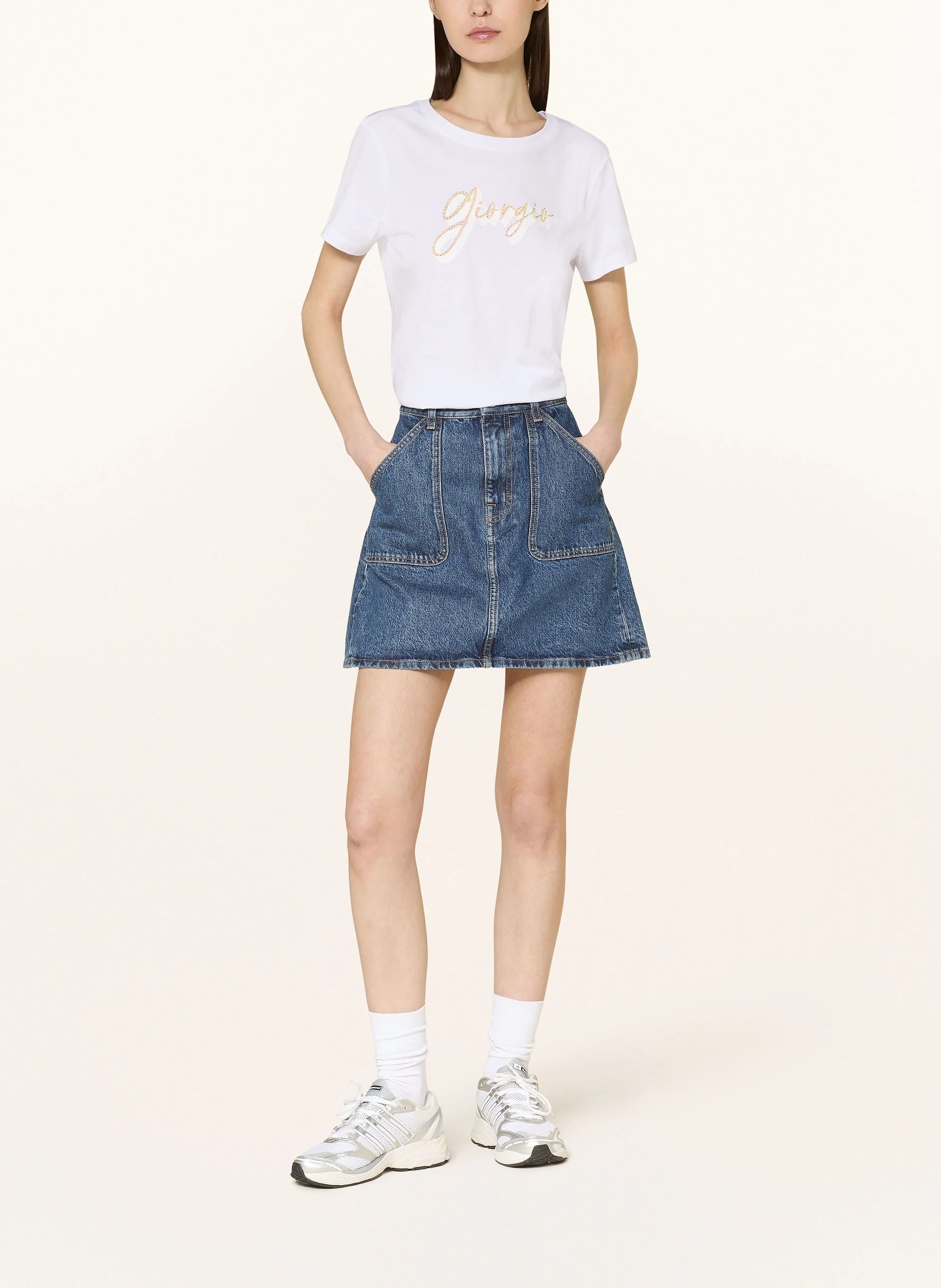 ARMANI EXCHANGE T-Shirt mit Schmucksteinen