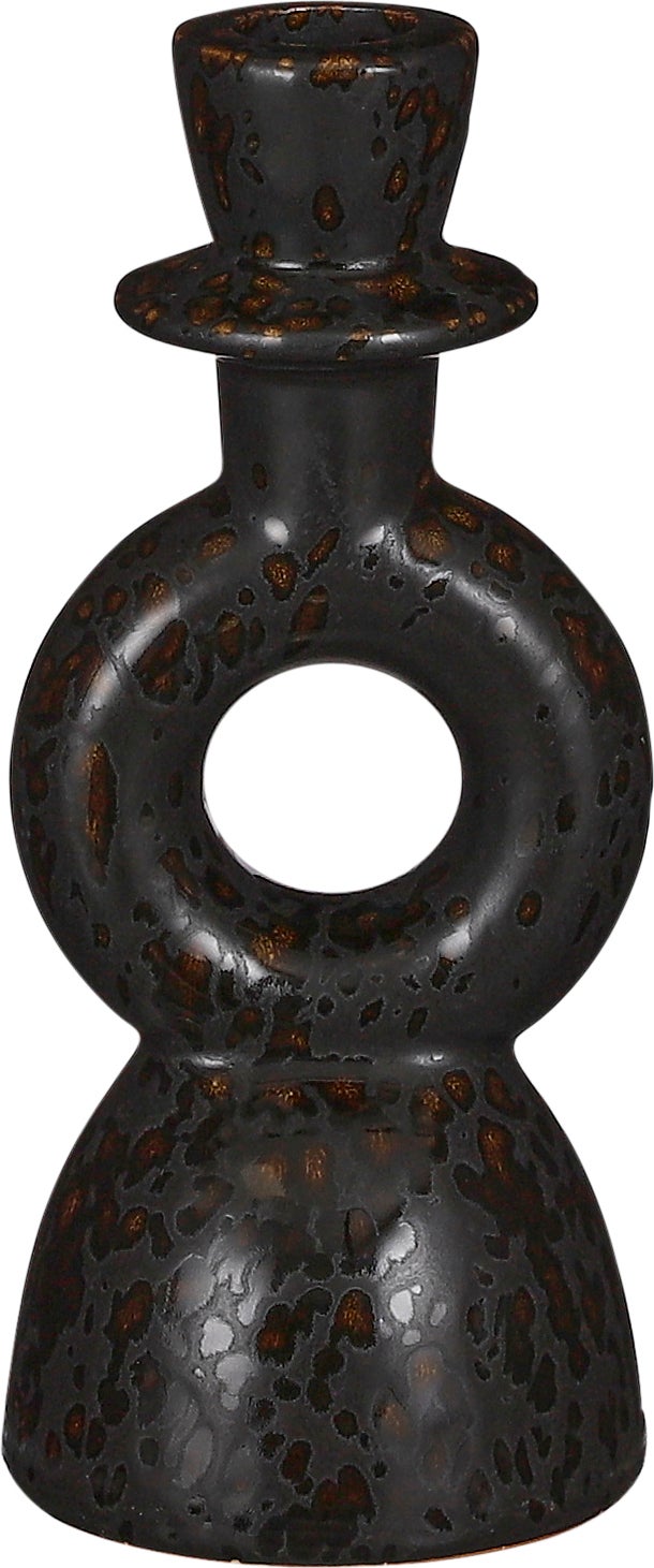 Mica Decorations kandelaar zwart D 8 H 18 cm