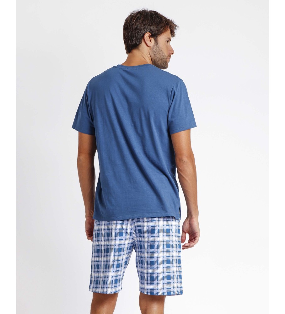 Pijama de manga curta Admas Sun & Moon azul
