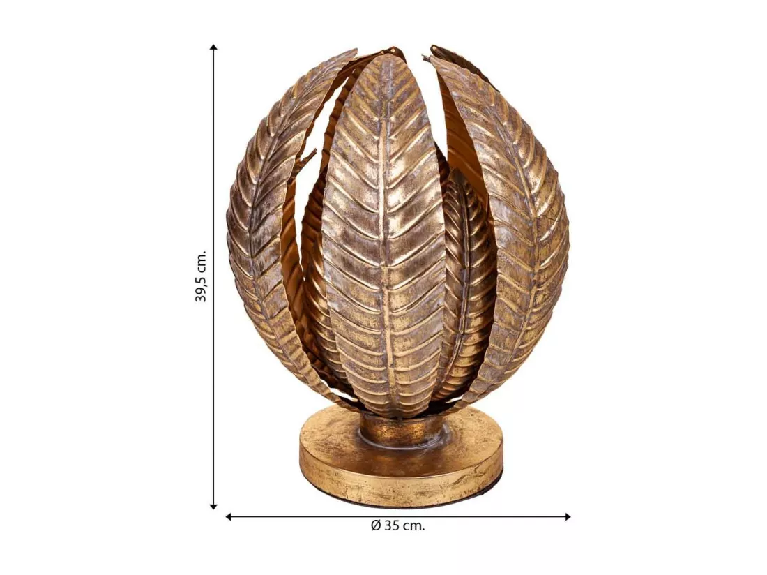 Lampe de table en métal doré 35x35x39,5h