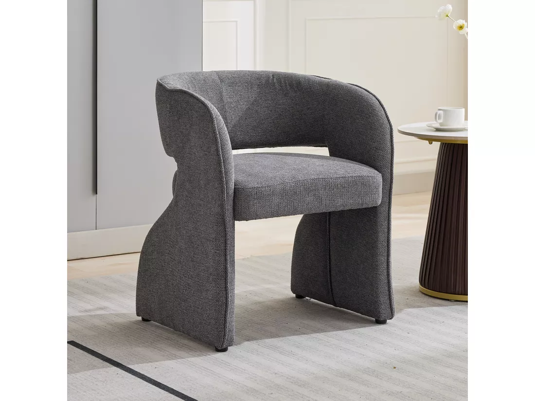 Haobosic - Chaise Modernes en Tissu Gris, Fauteuil Rembourré, Confortable et Robuste, Capacité de 150 kg, 59x61x75 cm