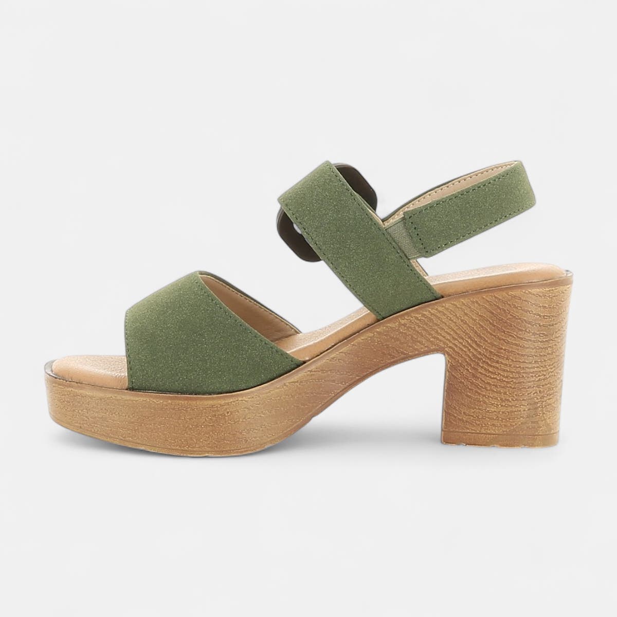 Nu-pieds à talon Femme kaki