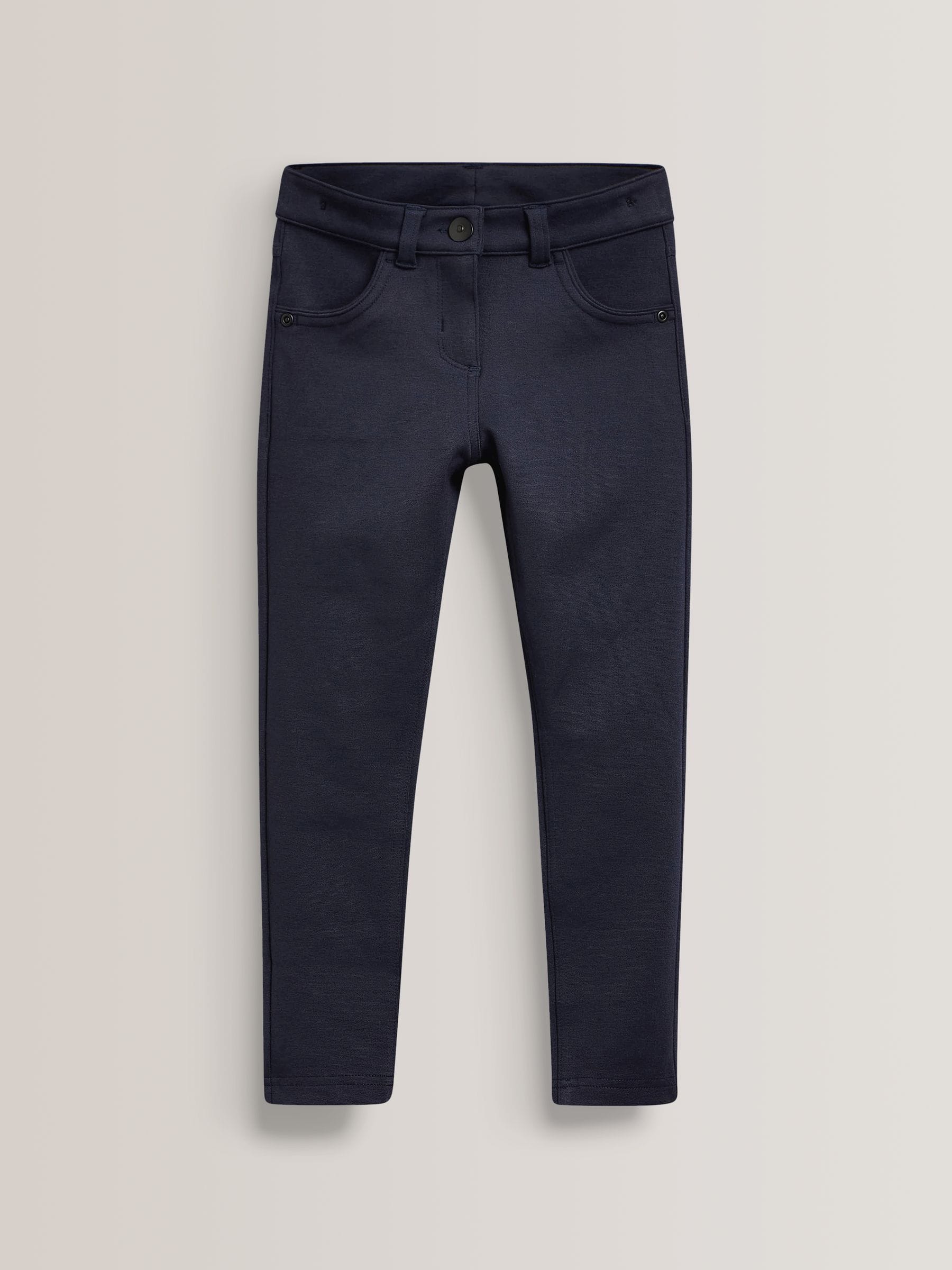Marineblauw - Skinny schoolbroek met jersey stretch (3-18 jr)