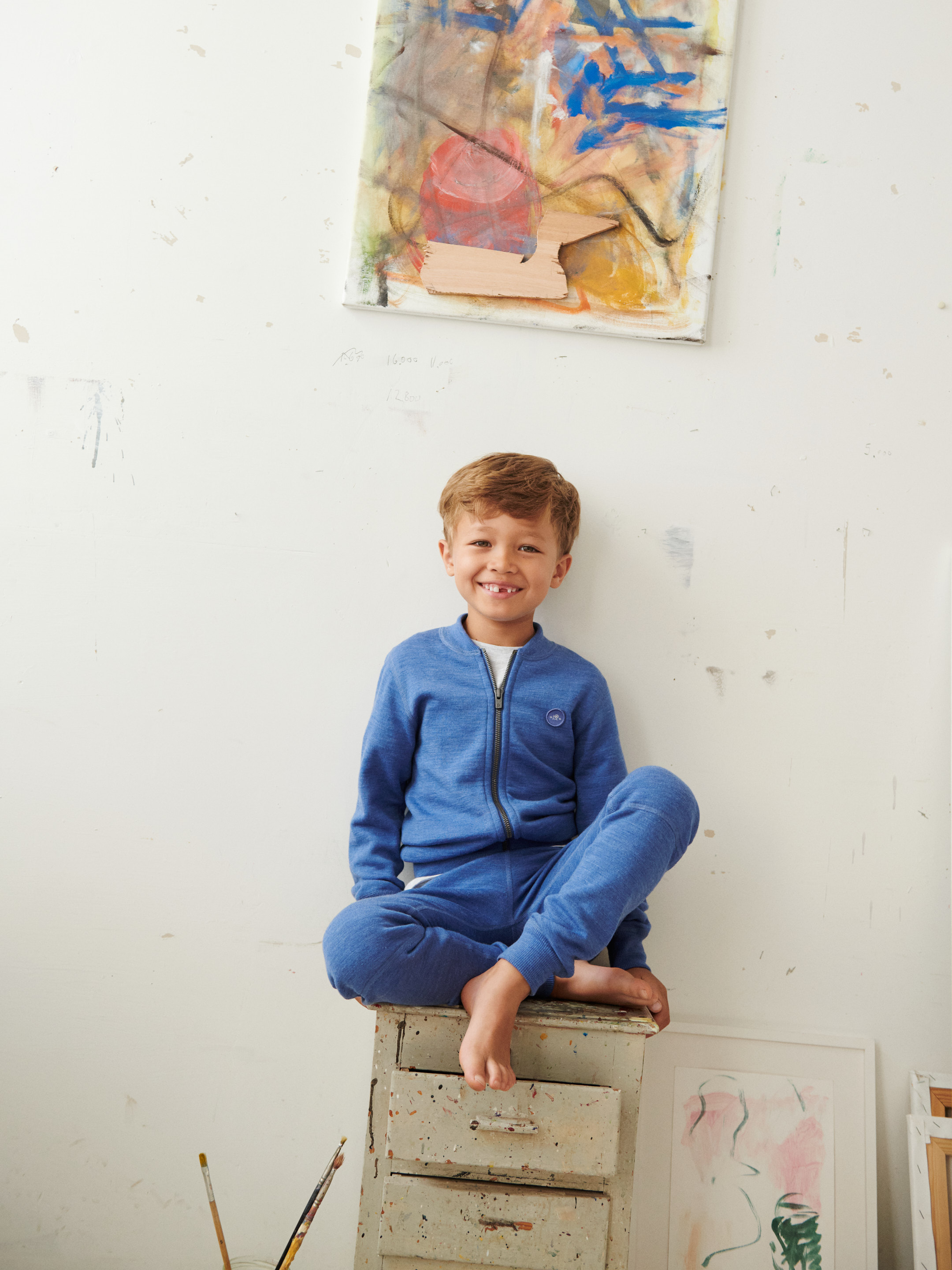 Vest van merinowollen terry voor kinderen