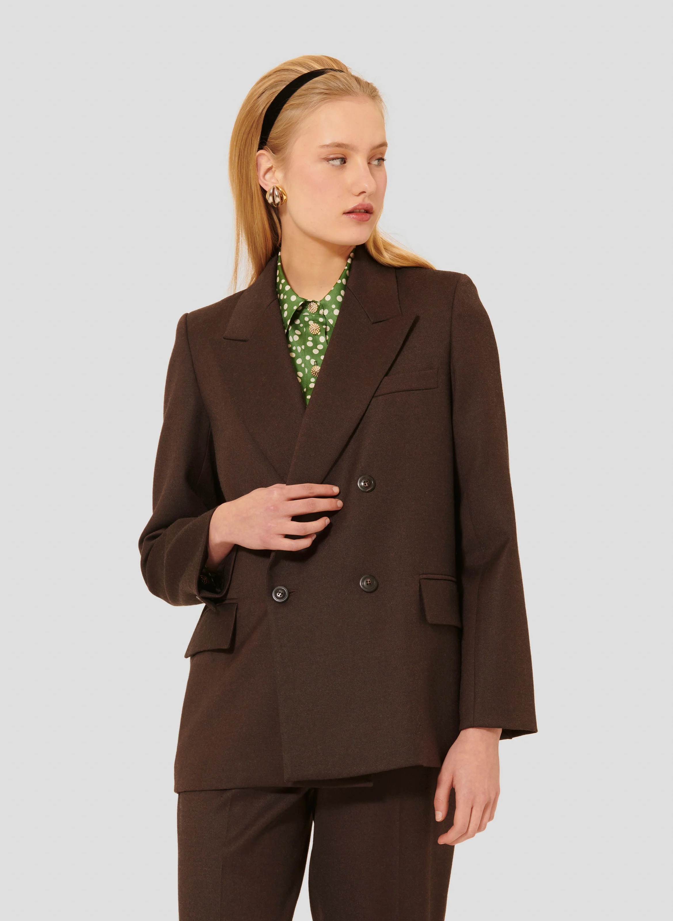 VALSON - Veste de tailleur en laine mélangée | Marron