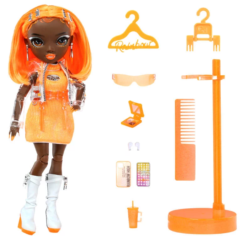 RAINBOW HIGH POUPEE MANNEQUIN MICHELLE ST CHARLES ORANGE  27 CM