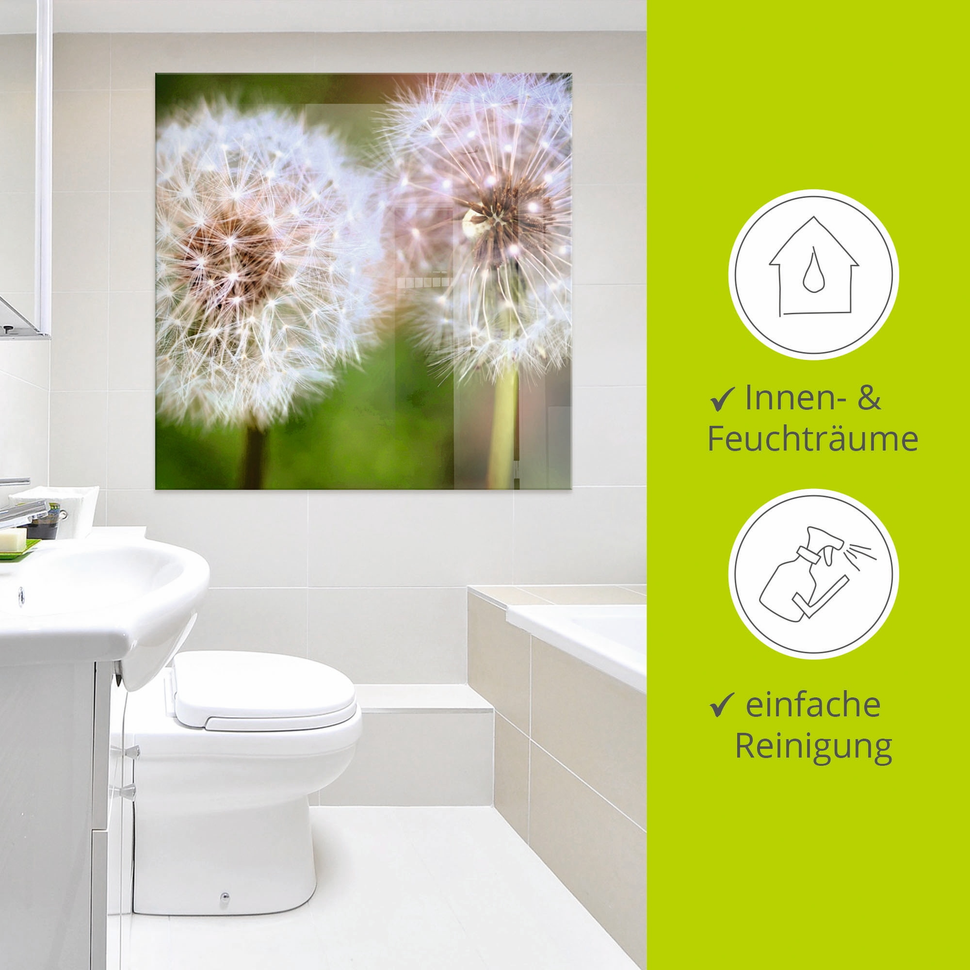 Artland Glasbild »Pusteblume Zweisamkeit« Blumen 1 Stk. tlg. in verschiedenen Grössen