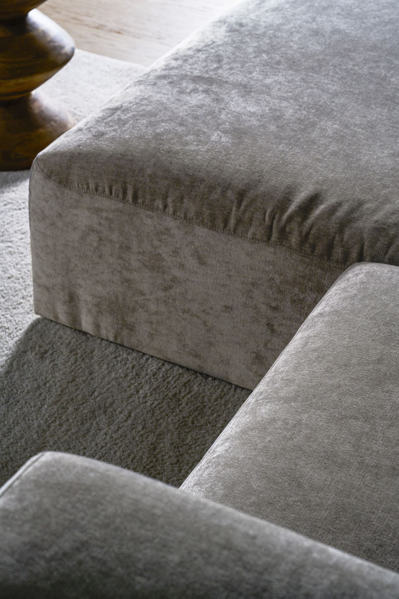 Modulsofa 1,5 seter m/armlene høyre grå - 110x93x73 cm